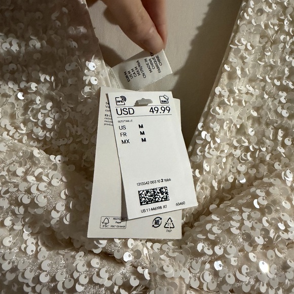 H&M Cream Sequin Mini Dress - Picture 3 of 3